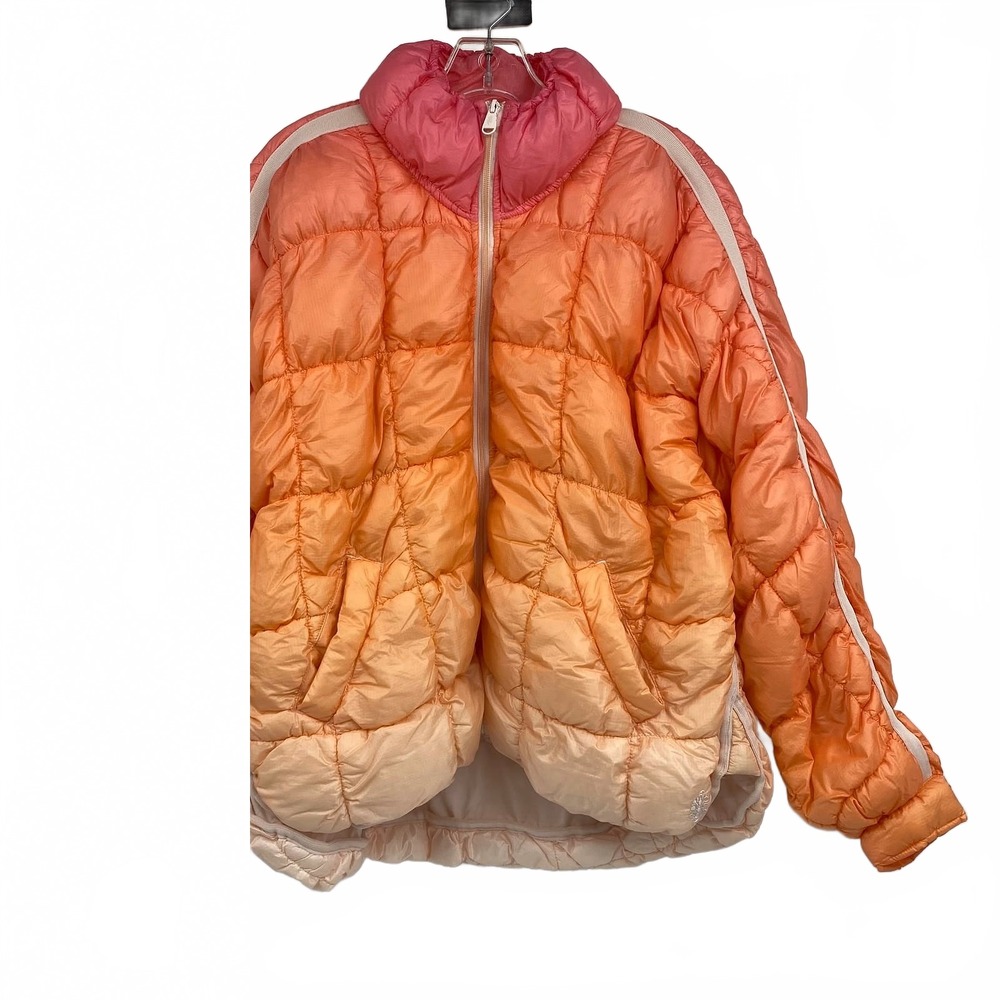 Free People Jacket Puffer Ombré | Women's OS | Pink Orange Nylon